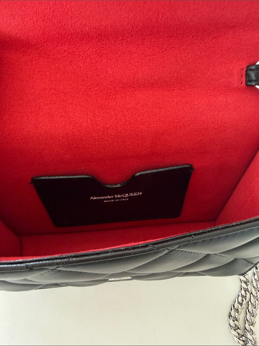 Authentic McQueen Black Quilted Italian Leather Graffiti PRISTINE condition. - Picture 2 of 6